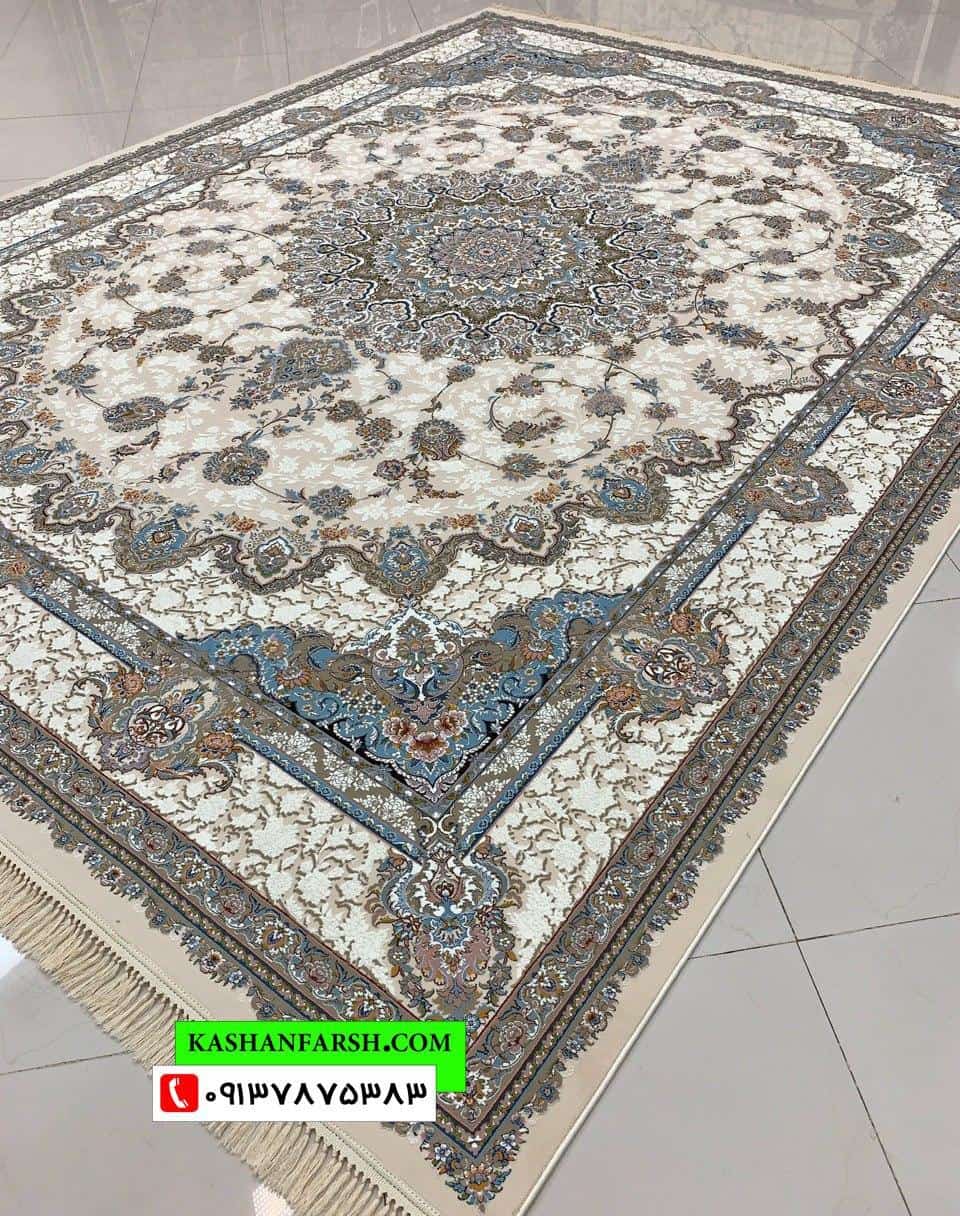 فرش کاشان طرح رز 1000 شانه برجسته