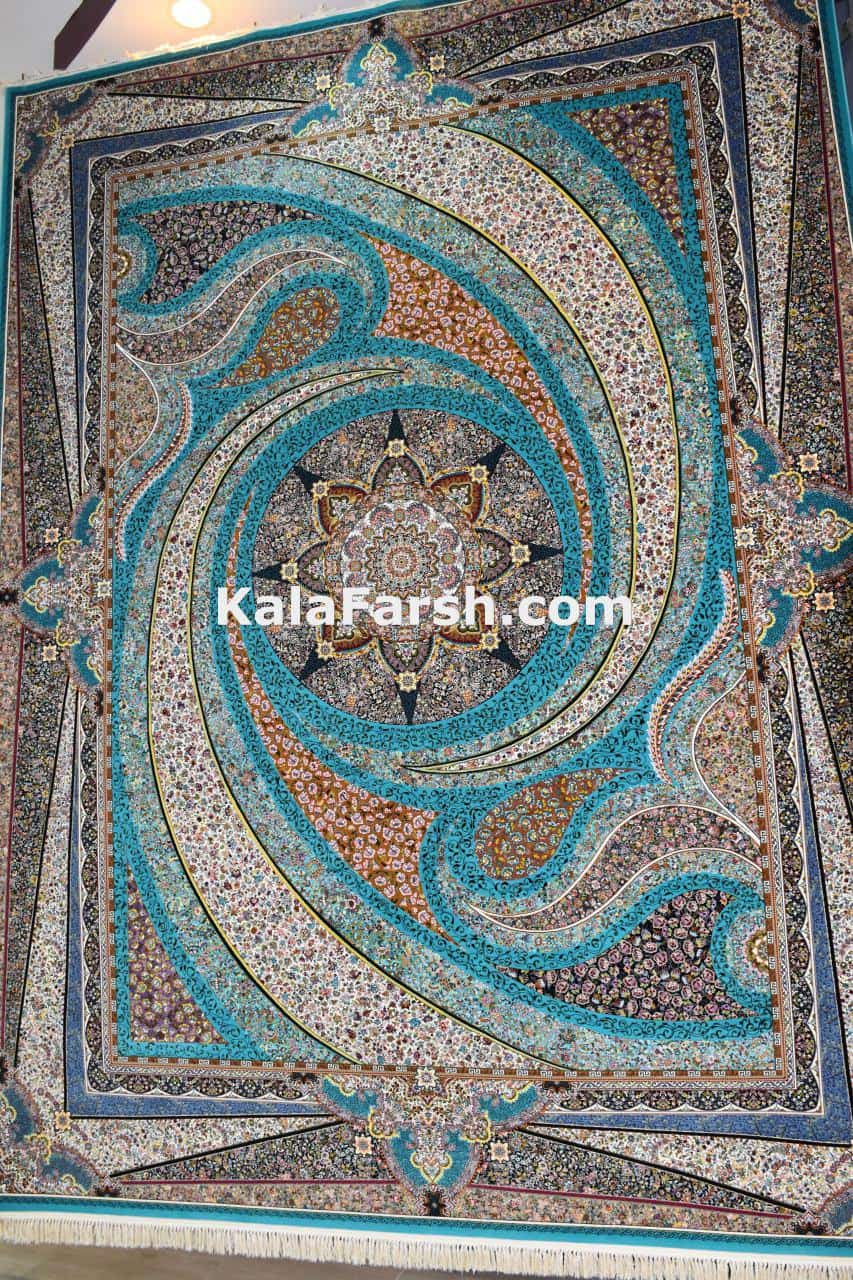 فرش ماشینی کاشان طرح کهکشان 1000 شانه