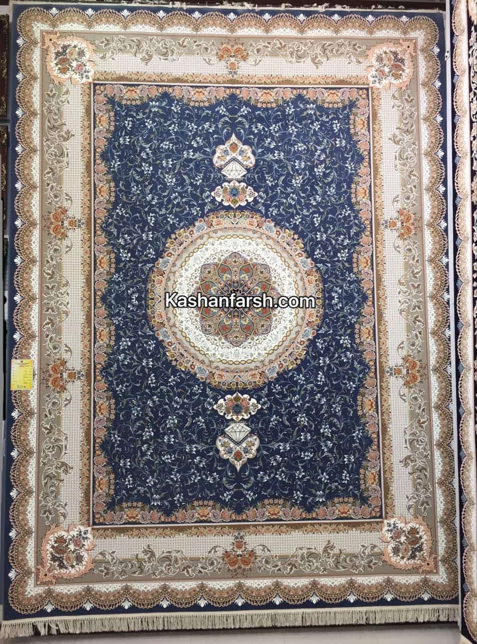 فرش کاشان طرح الماس 1000 شانه برجسته