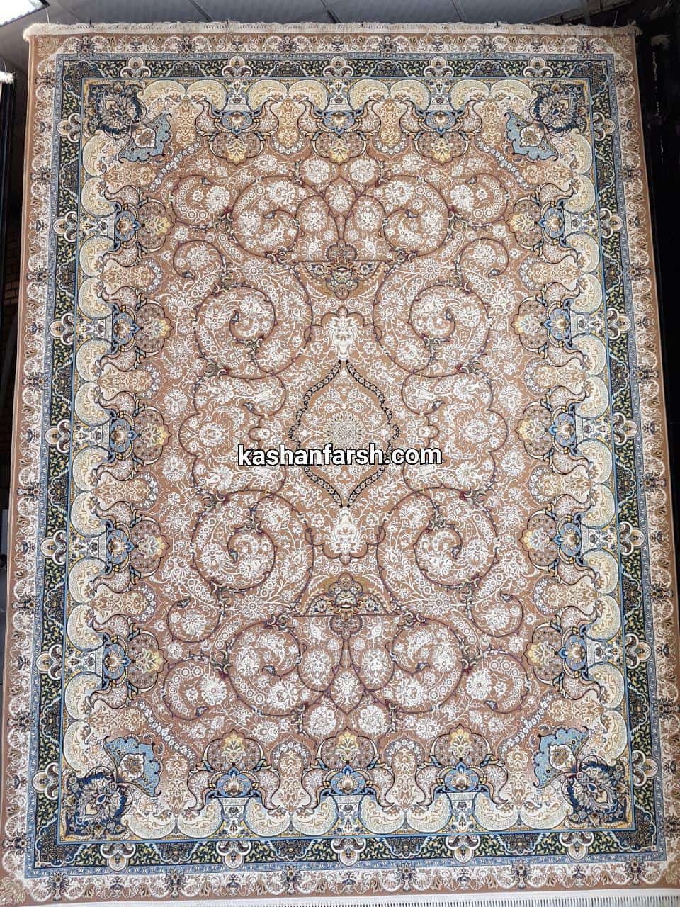 فرش ماشینی کاشان طرح آنالیا 1200 شانه برجسته