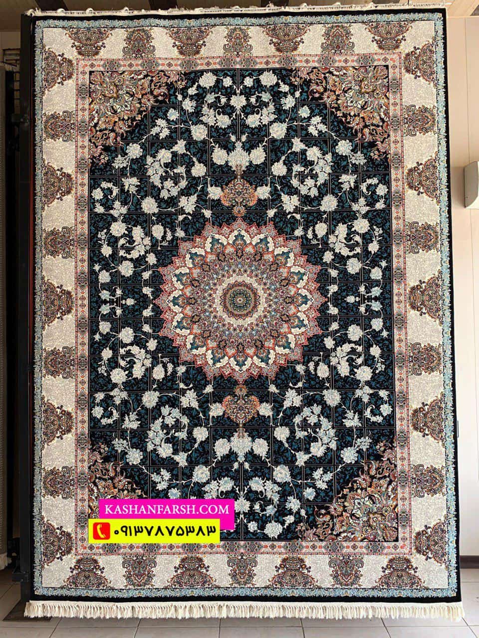 فرش ماشینی کاشان  طرح ماهور 700 شانه
