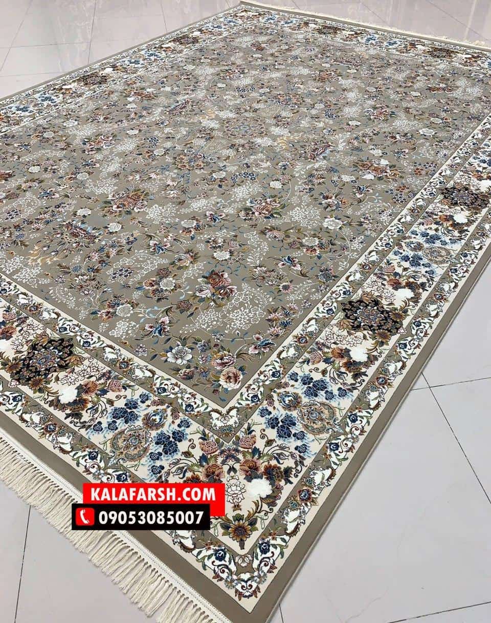 فرش ماشینی طرح نیلی 1000 شانه برجسته
