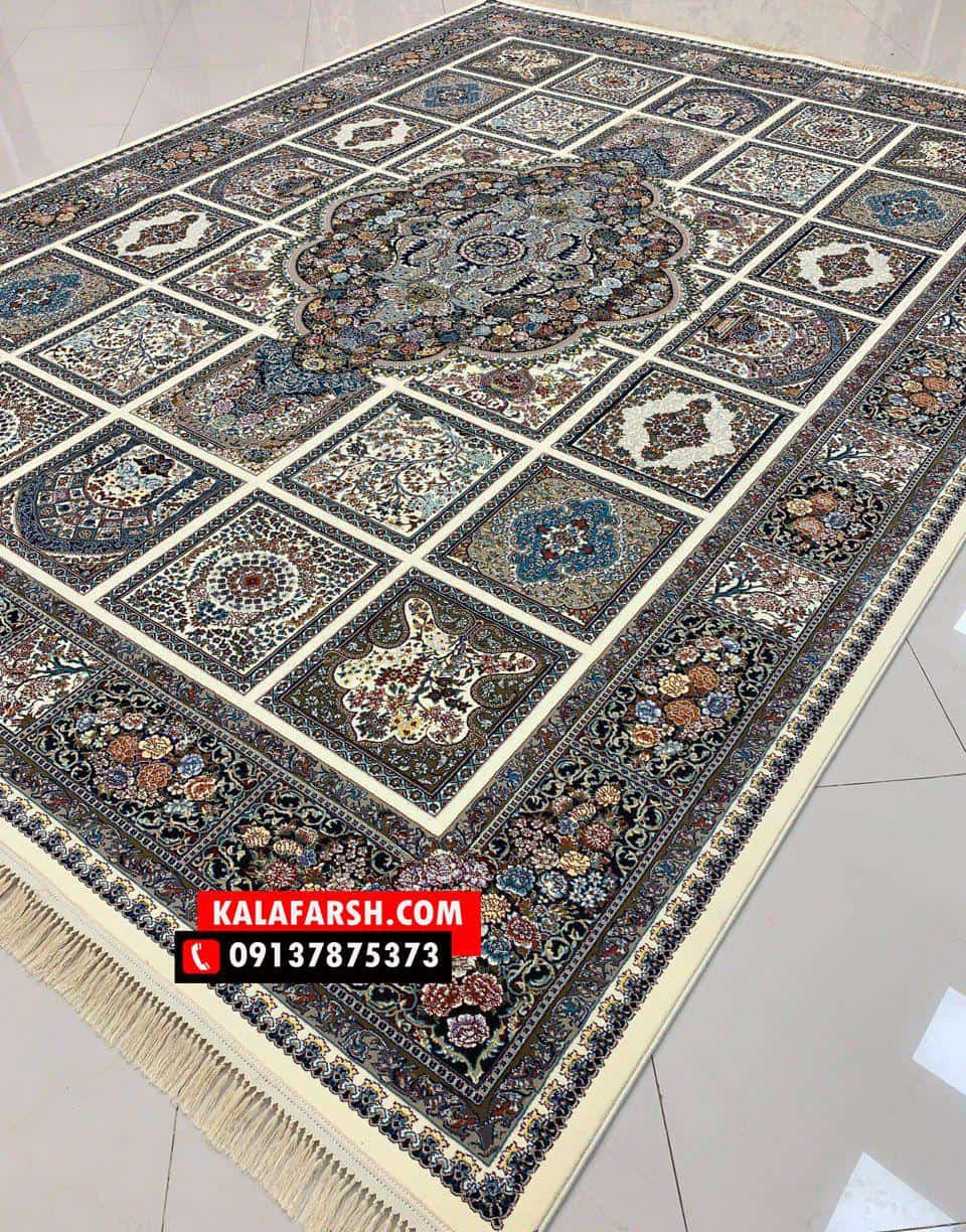 فرش ماشینی طرح خشتی کژال 700 شانه