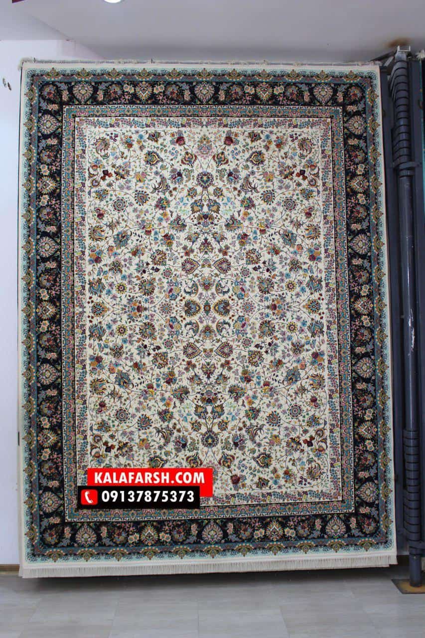 فرش ماشینی طرح افشان زنبق 1200 شانه