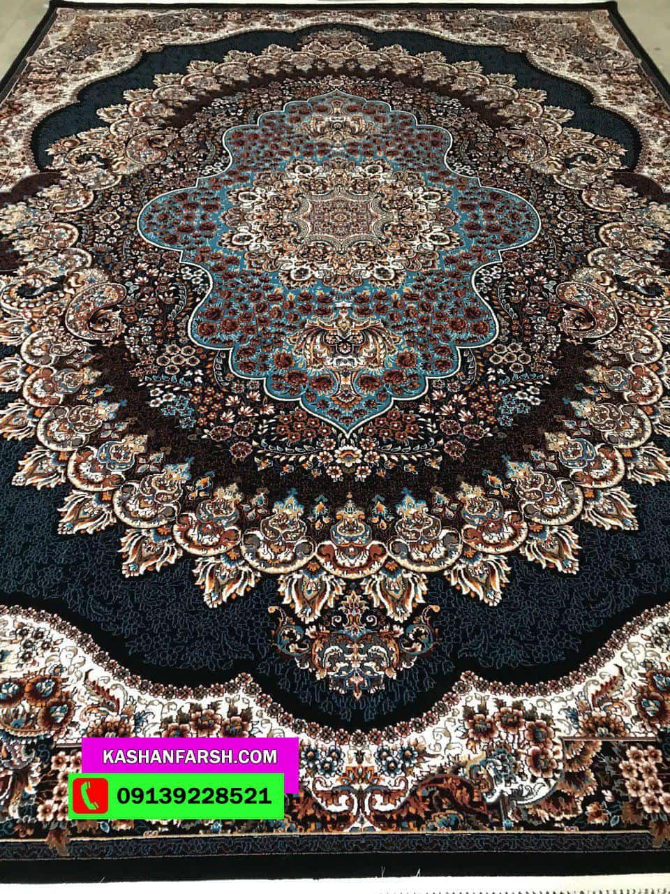 فرش ماشینی کاشان طرح ارکیده طرح 700 شانه