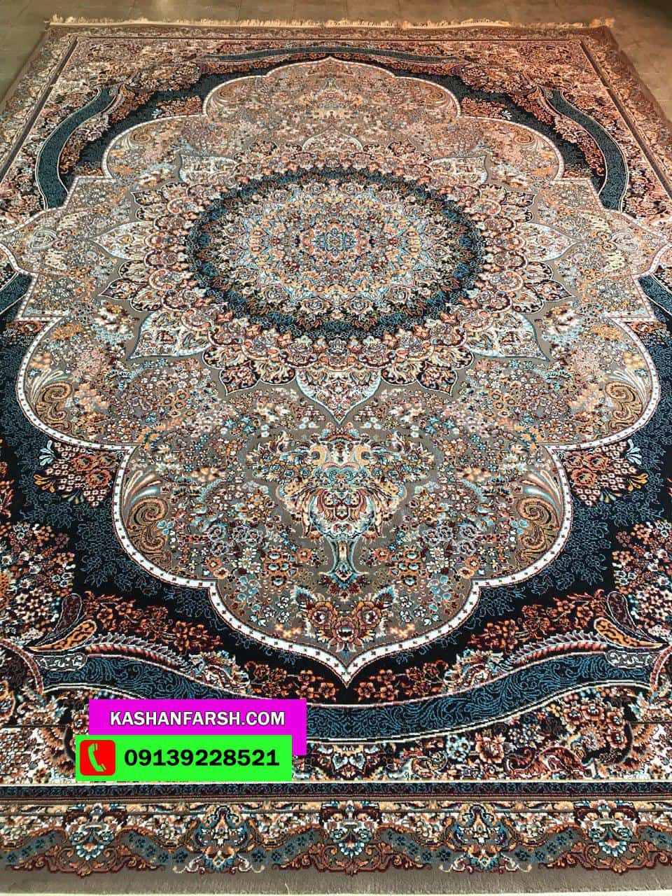 فرش ماشینی کاشان طرح پرهام طرح 700 شانه
