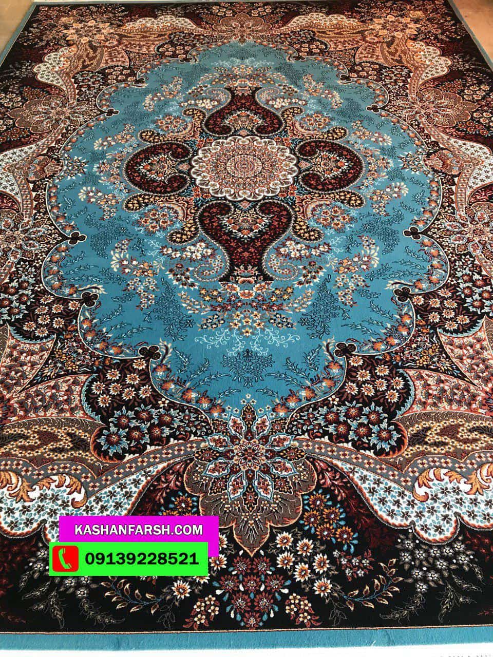 فرش ماشینی کاشان طرح اهورا طرح 700 شانه