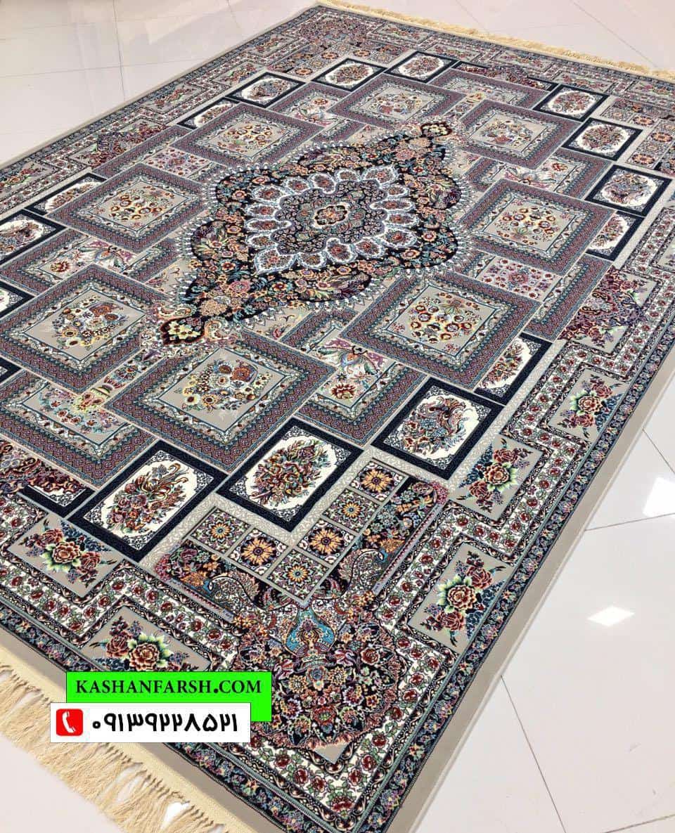 فرش ماشینی کاشان طرح یگانه 1200 شانه
