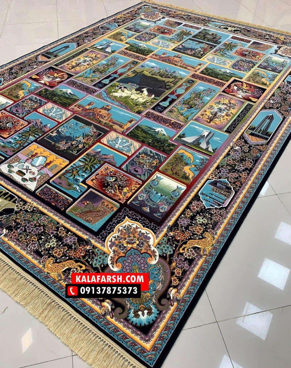 فرش ماشینی خشتی اصیل 1200شانه