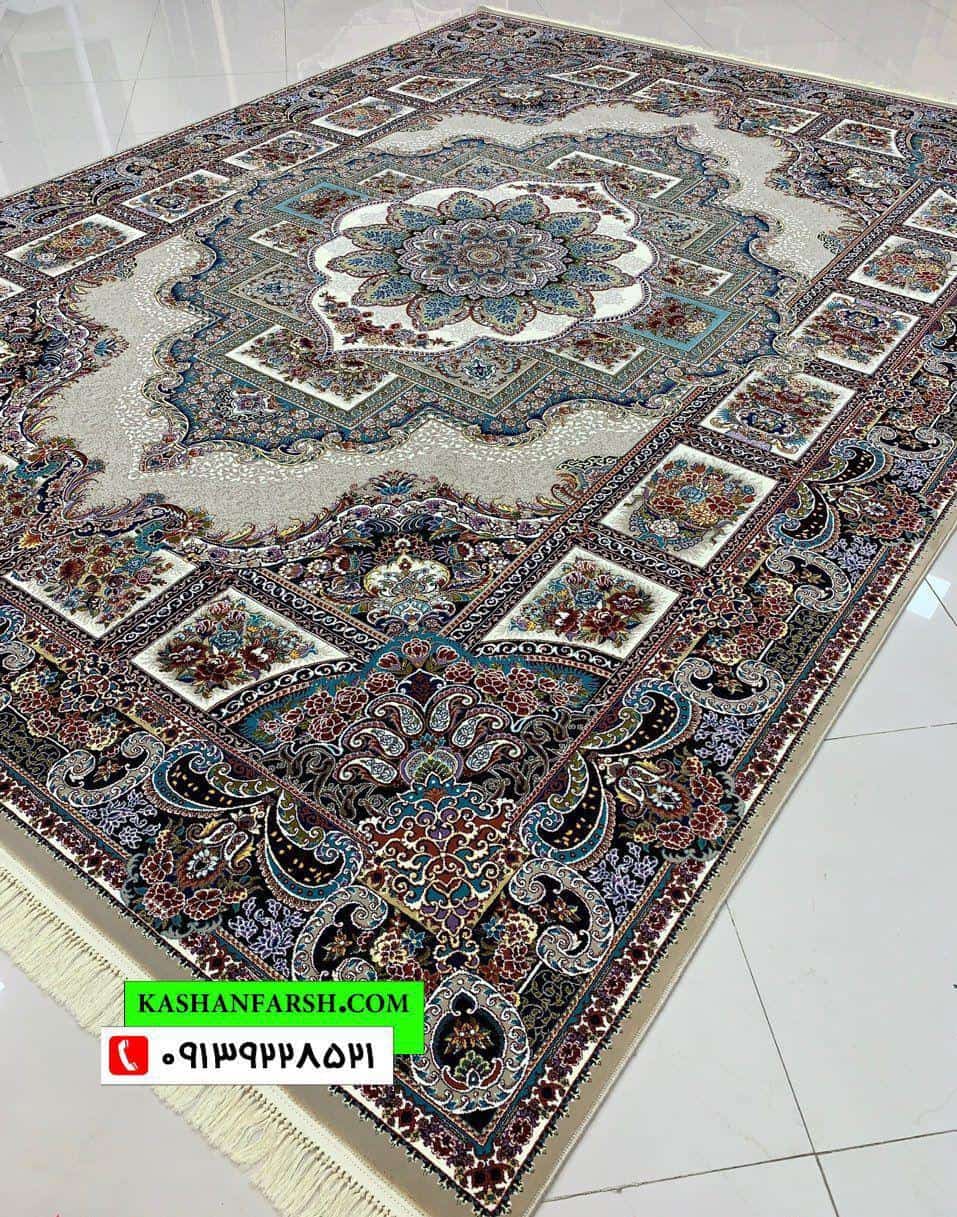 فرش ماشینی کاشان طرح حوض نقره 700 شانه