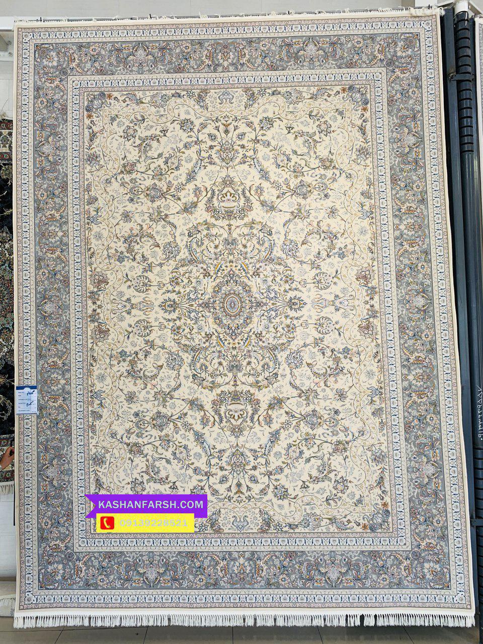 فرش ماشینی کاشان طرح گلفام 1200 شانه برجسته