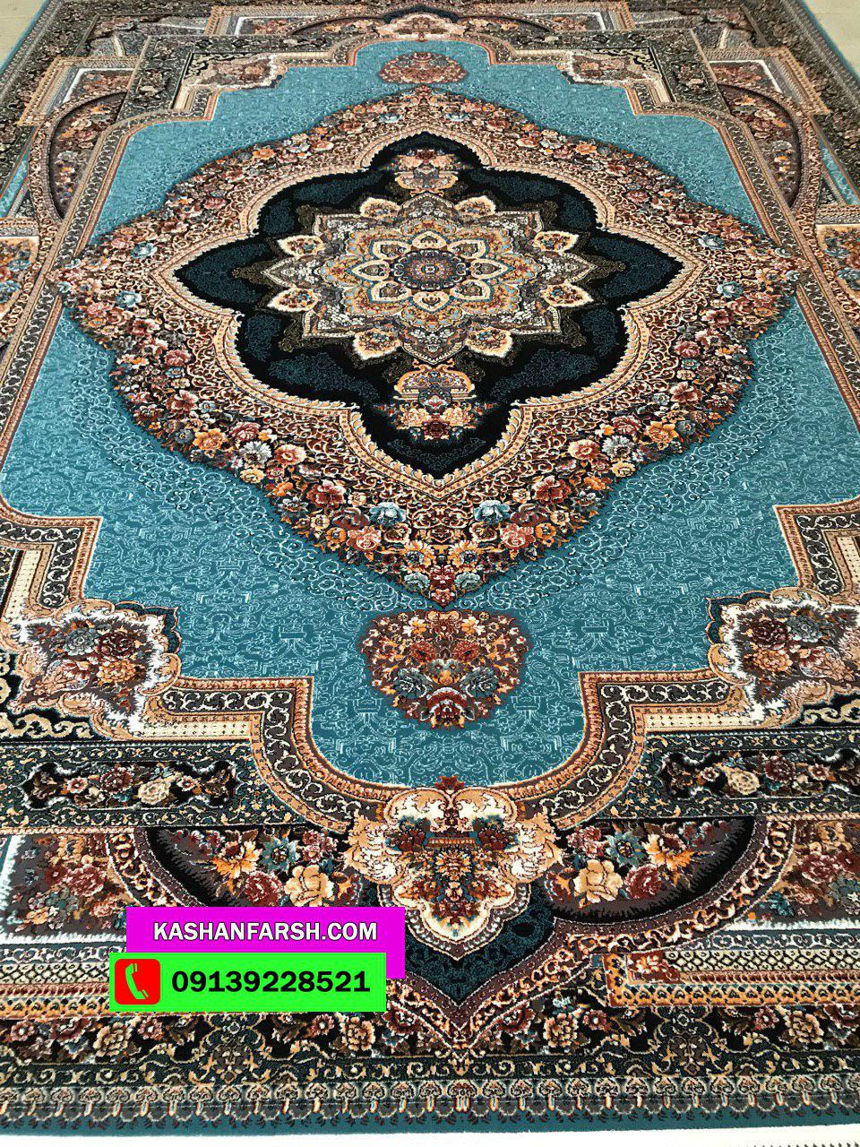 فرش ماشینی کاشان طرح زیبای باغ معلق طرح 700 شانه