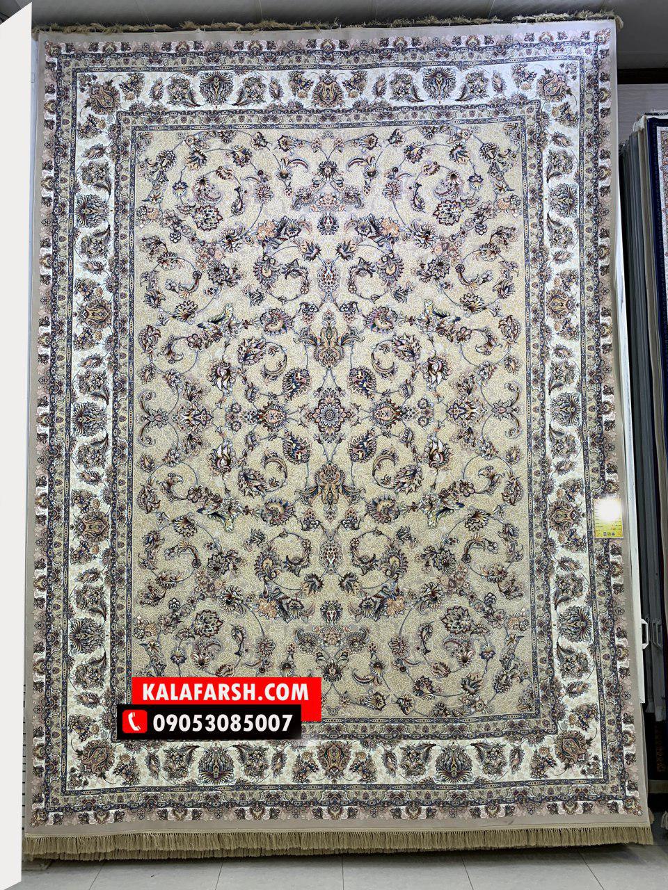 فرش ماشینی کاشان افشان هیوا 1200 شانه